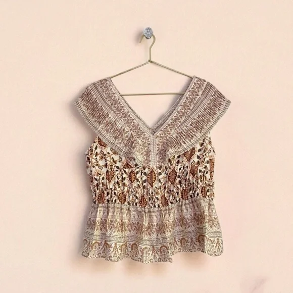 Rachel Zoe Floral Smocked Peplum Top - Picture 7 of 15